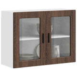 Kitchen Wall Cabinet with Glass Door Porto Brown Oak 854094
