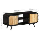 TV Cabinet 110x30x45 cm Rough Mango Wood 328414