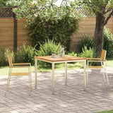 Outdoor Dining Set 3 pcs Solid Teak Wood and Stainless Steel 3334797