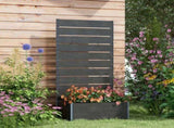 34 x 69.5cm Garden Planter Box, with Back Trellis, Black T3398P323953