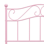 ZNTS 284537 Bed Frame without Mattress Pink Metal 90x200 cm