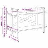 Bookshelf Grey Sonoma 100 x 33.5 x 64 cm Engineered Wood 883955