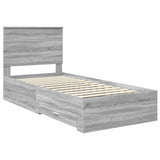 Bed Frame with Drawer Grey Sonoma 90 x 200 cm Engineered Wood 3409708