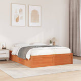 Bed Frame without Mattress Wax Brown 140x200 cm Solid Wood Pine 3282377