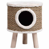 Cat House with Wooden Legs 41 cm Seagrass 170970
