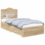 Bed Frame with Drawer Sonoma Oak 90 x 200 cm Engineered Wood 3413650