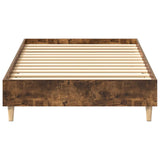 Bed Frame No Mattress Smoked Oak 75x190 cm Small Single Engineered Wood 861097