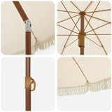 Beach Parasol Yellow and White 160 x 160 x 196 cm 42006679