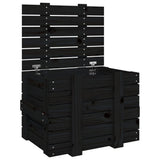 Storage Box Black 58x40.5x42 cm Solid Wood Pine 824997