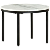 Coffee Table White and Black 50 cm Real Solid Marble 286411