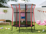 Kids Trampoline Mini Bouncer with Enclosure Safety Net For Ages 3-10 Years - Red T3398P348060