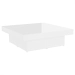 ZNTS Coffee Table High Gloss White 90x90x28 cm Engineered Wood 806918