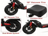 H9 Electric Scooter with Seat, 500W Peak 48V 15.6Ah, 10 Inch Vacuum Tire, Foldable Adult Commuter 21404006