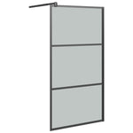 Walk-in Shower Wall 100x195cm Dark ESG Glass Black 151891