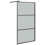 Walk-in Shower Wall 100x195cm Dark ESG Glass Black 151891