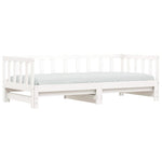 ZNTS Day Bed with Trundle without Mattress White 80x200 cm Solid Wood 836160