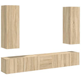 5 Piece TV Cabinet Set Sonoma Oak Engineered Wood 3078970