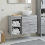 Bathroom Furniture Set 2 pcs Grey Sonoma Engineered Wood 3403877