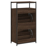 Shoe Cabinet Brown Oak 60x34x112 Engineered Wood 840033