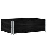 Pallet Collars 2 pcs Black 120x80 cm Solid Wood Pine 4010276