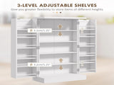 Freestanding Multi-Storage Kitchen Cupboard with Adjustable Shelves White T3398P342967