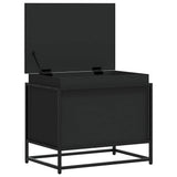 Storage Box with Lid Black 60x40x51.5 cm Engineered Wood 848794