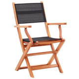Garden Chair Set of 2 Black and natural 48692