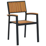 Garden Dining Set 5 pcs Black and brown 150 x 90 x 75 cm 3284415