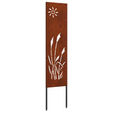 Garden Privacy Screen Rusty 32 x 140 cm Weathering steel 876209