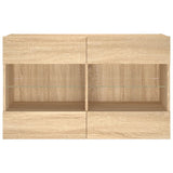 TV Wall Cabinet with LED Lights Sonoma Oak 98,5x30x60,5 cm 837108