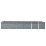 Garden Raised Bed Galvanised Steel 480x80x77 cm Grey 47068
