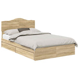 Storage Bed with Drawer Sonoma Oak 120 x 190 cm Engineered Wood 3413119