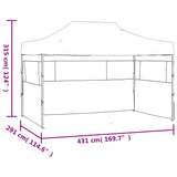 Foldable Patry Tent with 3 Sidewalls 291x413x315 cm White 48871