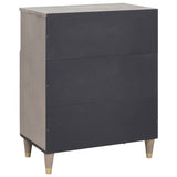 Sideboard Grey and Gold 60 x 33 x 75 cm Solid Mango Wood 4018797