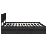 Bed Frame with Headboard Black 200 x 200 cm Solid Pine Wood 3410556