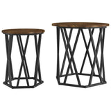 Coffee Table 2 pcs Smoked Oak Engineered Wood and Steel 868263