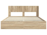 Bed Frame with Storage and Headboard Sonoma Oak 140 x 200 cm 3414301