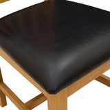 Dining Chair 2 pcs Solid Oak Wood Black 45 x 54 x 105 cm 42039169