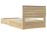 Bed Frame with Drawer Sonoma Oak 100 x 200 cm Engineered Wood 3410352