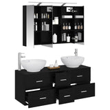 Bathroom Furniture Set 4 pcs Black Oak 3406976