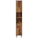 Bathroom Cabinet Old Wood 30x30x179 cm Engineered Wood 856140