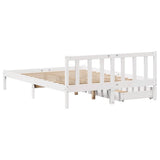 Bed Frame without Mattress White 140x190 cm Solid Wood Pine 3301468