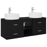 Bathroom Cabinet Set 3 pcs Black 49.5 x 44.5 x 65 cm 3405876