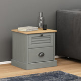 Bedside Cabinet VIGO Grey 42x35x42 cm Solid Wood Pine 353159