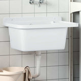 Utility Sink for Wall Mounting White 60x40x28 cm Resin 4002795