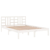 Bed Frame without Mattress White 200x200 cm Solid Wood 3105426