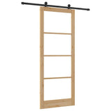 Sliding Door ORKDAL Natural and Black 93 x 232 cm 3332011