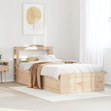 Bed Frame with Headboard 75x190 cm Small Single Solid Wood Pine 3306366