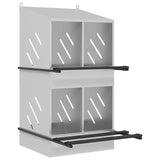 Chicken Nesting Box with 4 Compartments Galvanized Silver Metal 864354