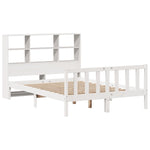 ZNTS Bookcase Bed without Mattress White 140x200 cm Solid Wood Pine 3321705